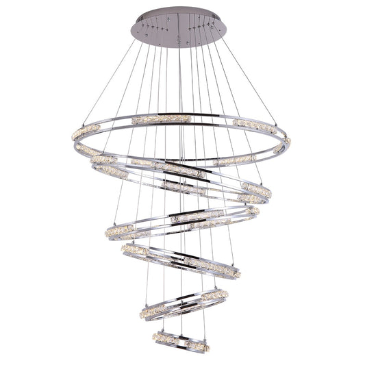 Luxury ring LED chandelier for staircase, foyer, living space , stairwell