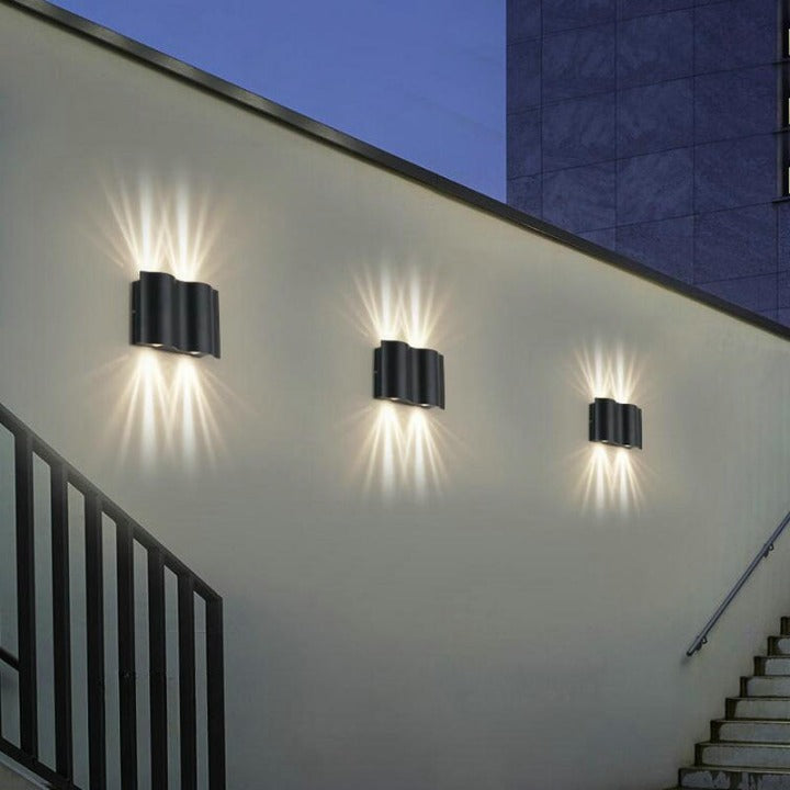 Black Waterproof Outdoor Aluminum LED Wall Lamp For Garden, Villa, Porch