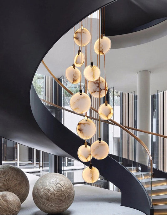 Modern Marble ring chandelier for living room, staircase, lobby, stairwell