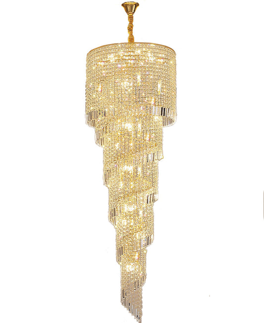 Luxury staircase chandelier. Gold crystal home decor for living room , stairwell