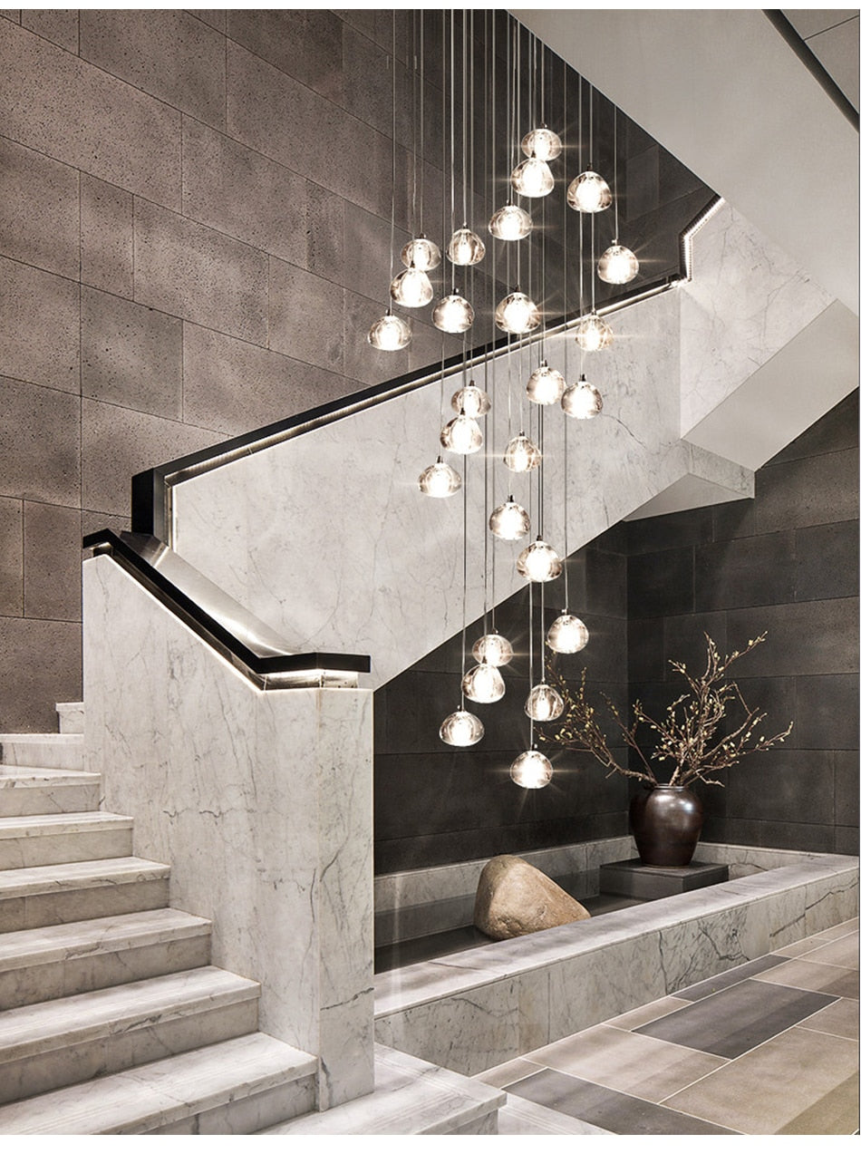 Hanging modern crystal lamp for staircase, living room , stairwell