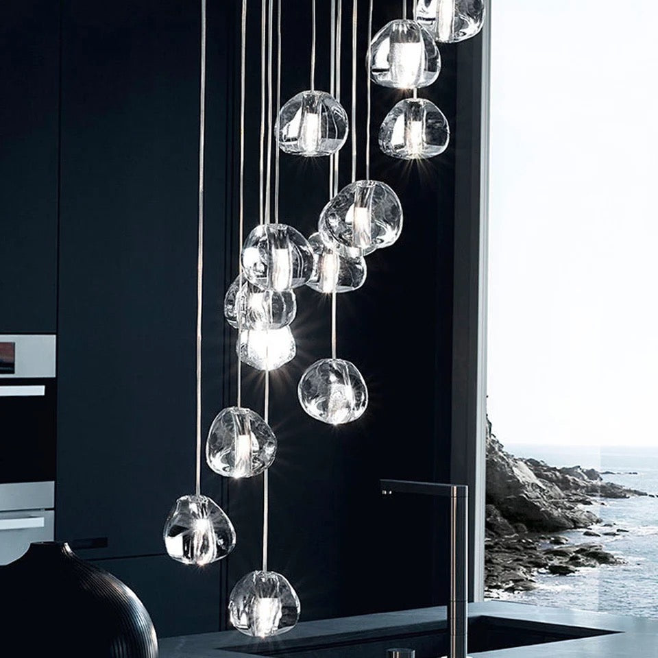 Hanging modern crystal lamp for staircase, living room , stairwell