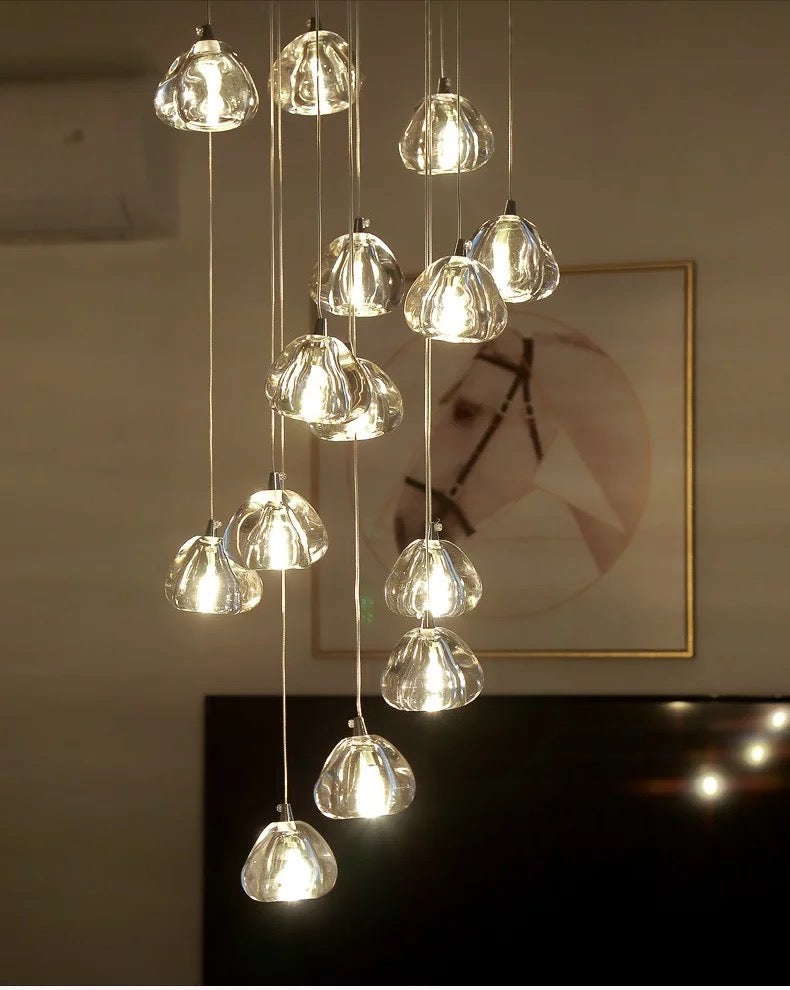 Hanging modern crystal lamp for staircase, living room , stairwell