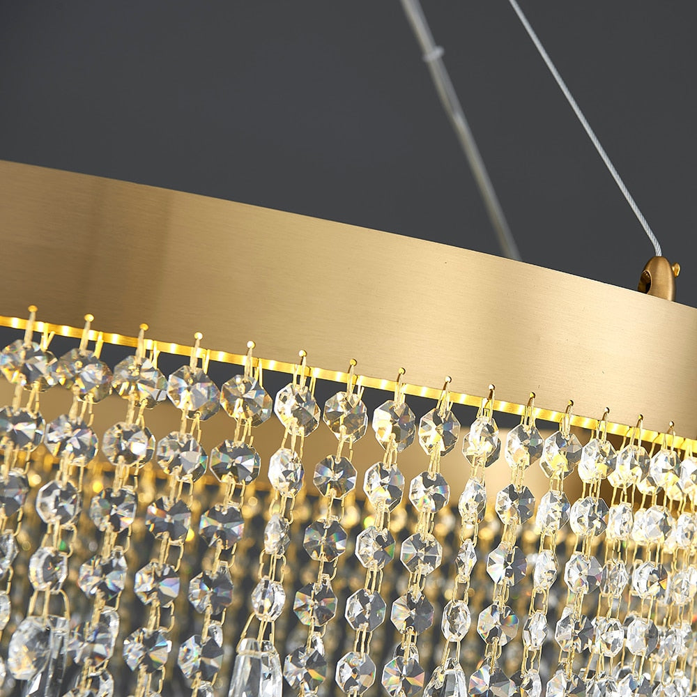Luxury Crystal led chandelier for staircase, lobby, living room , stairwell