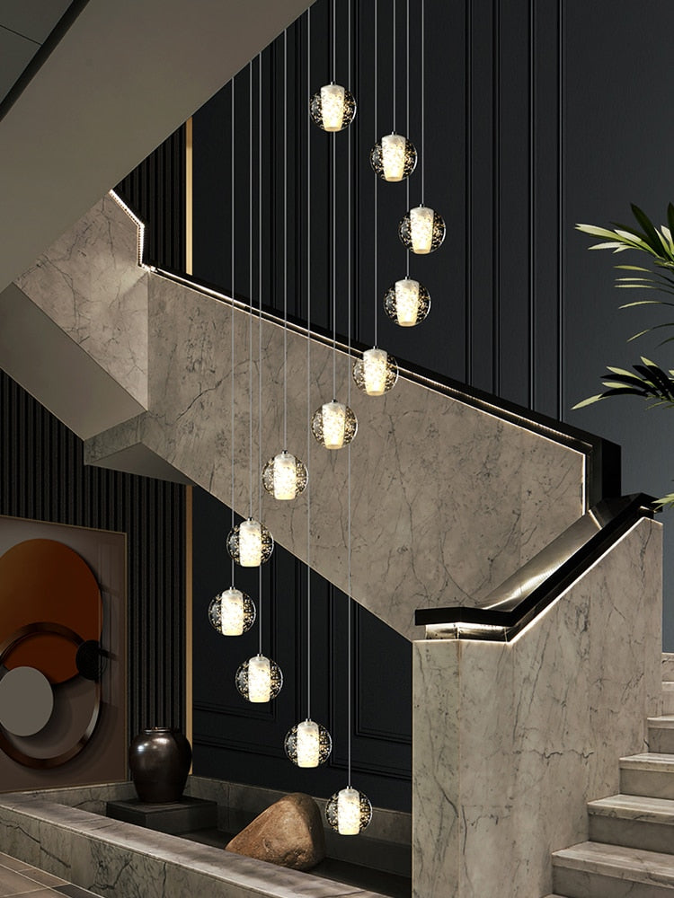 Crystal hanging light fixture for living room, staircase, dining room , stairwell
