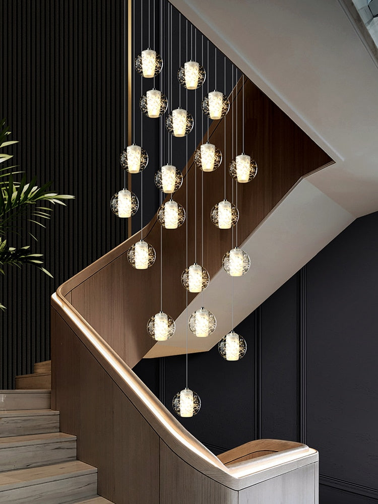 Crystal hanging light fixture for living room, staircase, dining room , stairwell