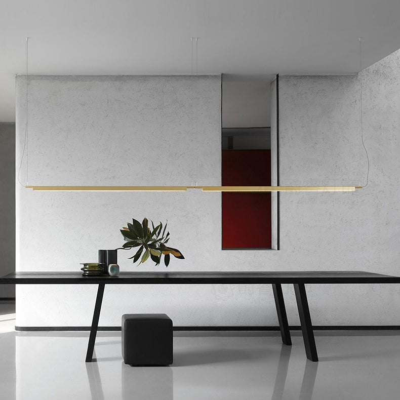 Dazzling Minimalist Line LED Brass Pendant Lighting