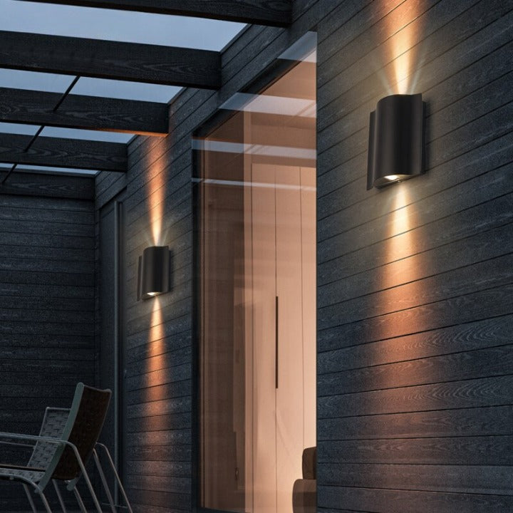 Black Waterproof Outdoor Aluminum LED Wall Lamp For Garden, Villa, Porch