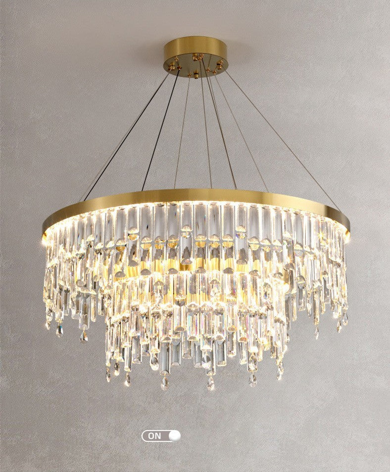 Luxury Gold Large Ring Crystal Chandelier For Hotel, Stairwell, Lobby, Staircase