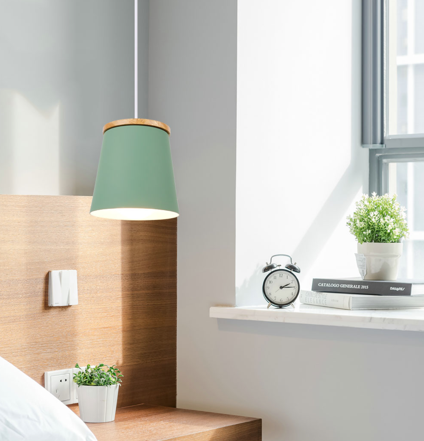 Tevy Nordic Wooden Pendant Light