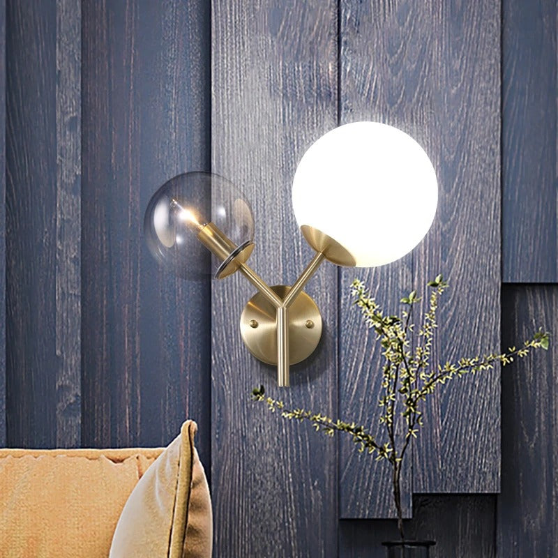 Nordic smoke and white glass wall lamp - Lodamer