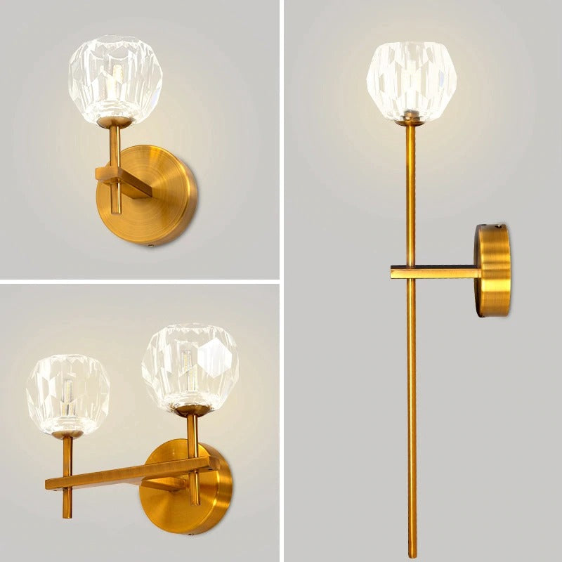 minimalist crystal wall lamp