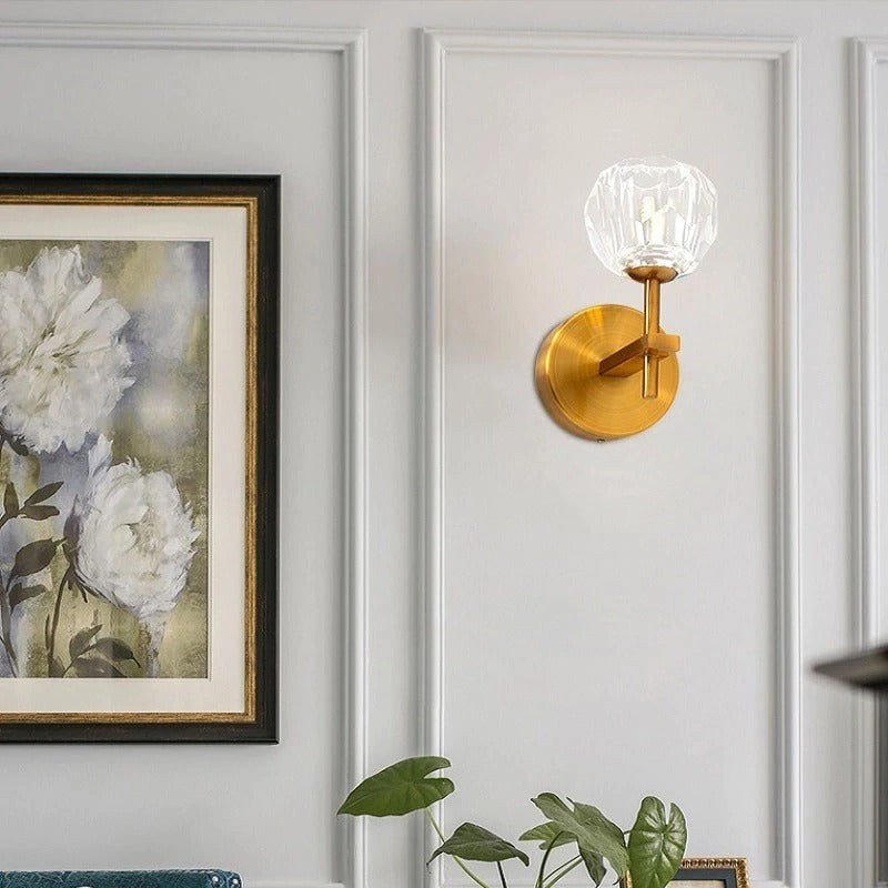 minimalist crystal wall lamp