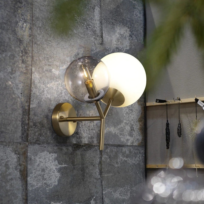 Nordic smoke and white glass wall lamp - Lodamer