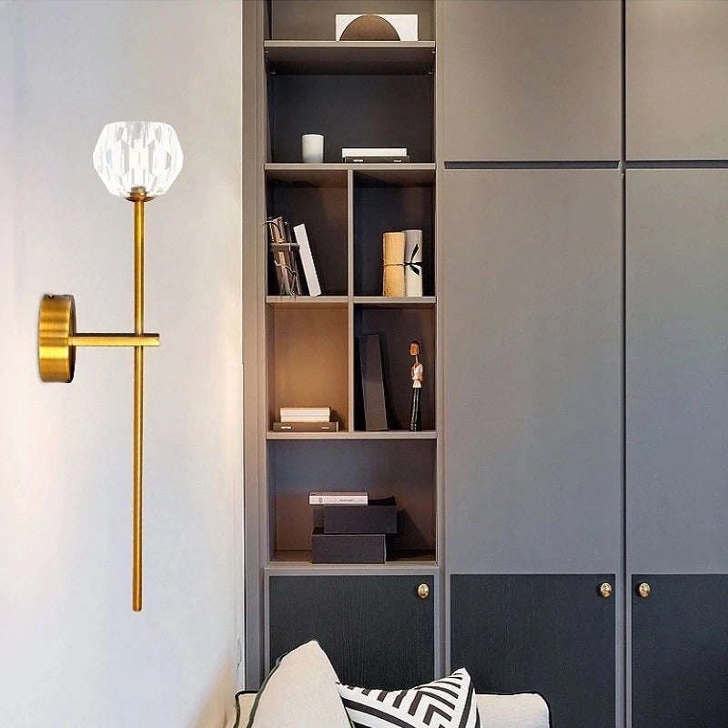 minimalist crystal wall lamp