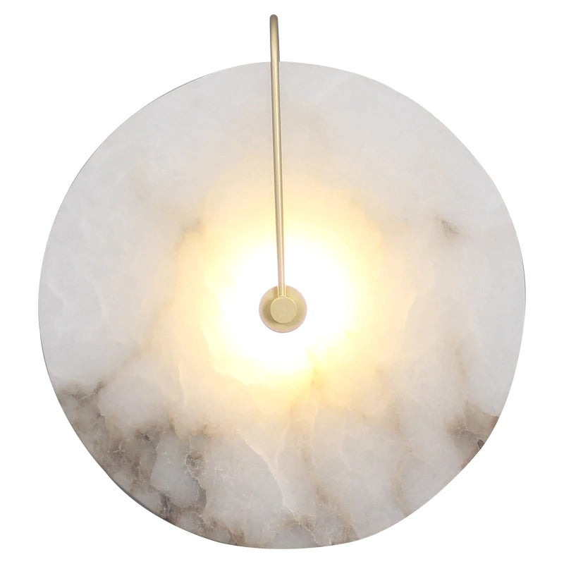 Alabaster round marble wall lamp