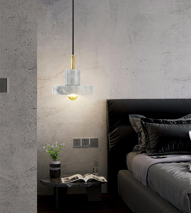 Galia Brass Marble Pendant Light