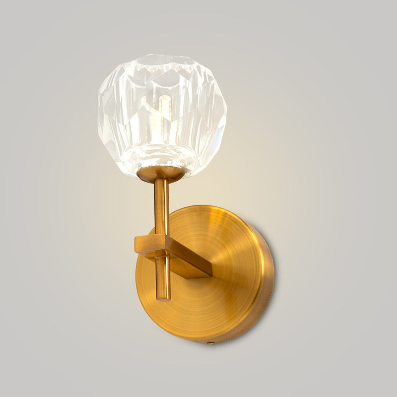 minimalist crystal wall lamp