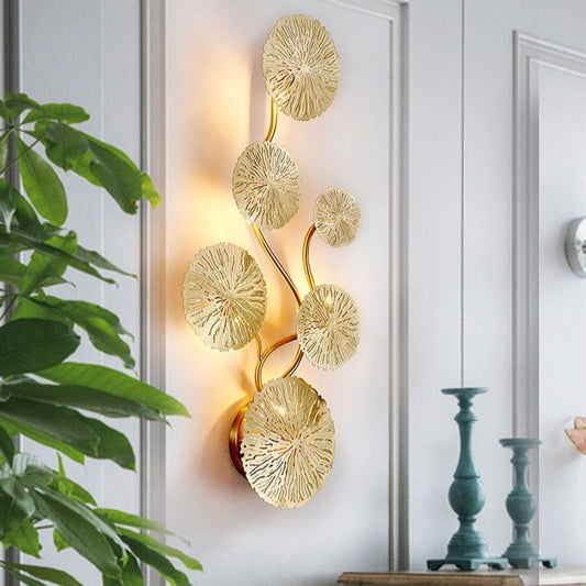Gold Lotus Leaf Wall Lamp Idan