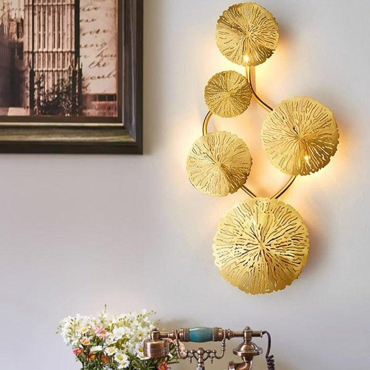 Gold Lotus Leaf Wall Lamp Idan