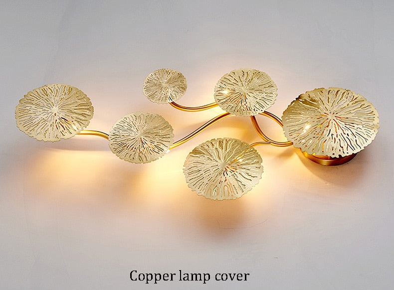 Gold Lotus Leaf Wall Lamp Idan