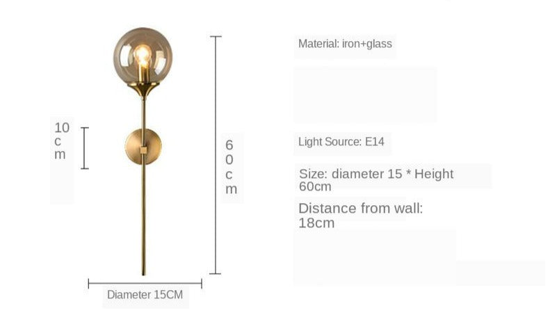 Modern Led Glass Ball Wall Light Noah™