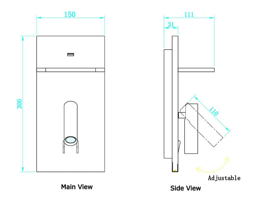 Wireless Charging Wall Lamp Idella