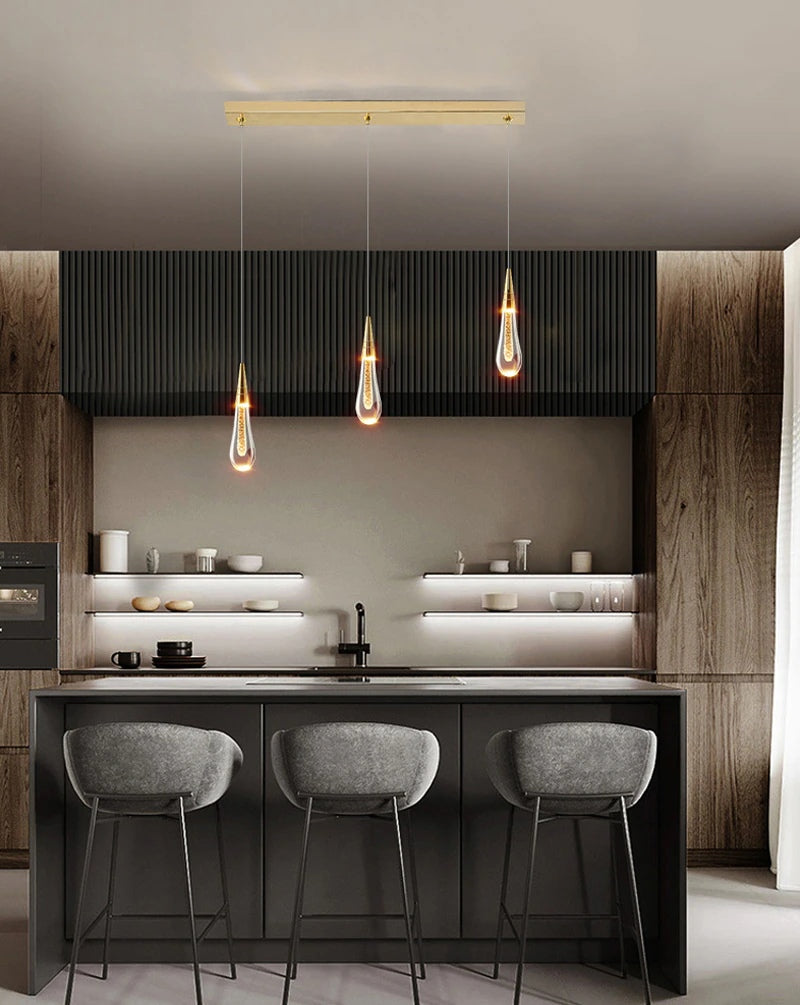 Long hanging crystal lamp for luxury living room, staircase, dining room, stairwell