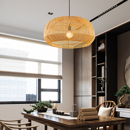 Japanese Style Handmade Rattan Pendant Lamp