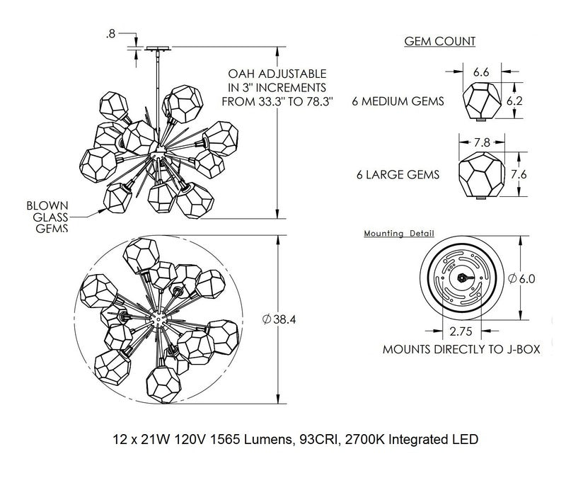 Gem Starburst Chandelier