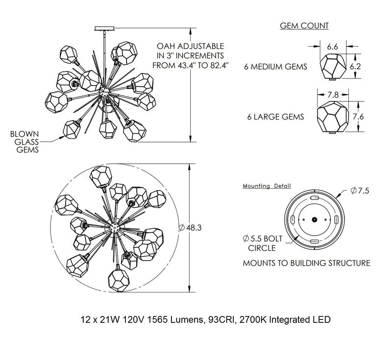 Gem Starburst Chandelier