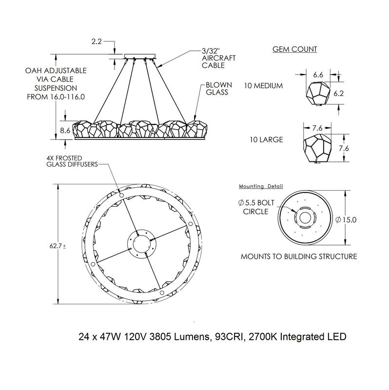 Gem Large Ring Chandelier