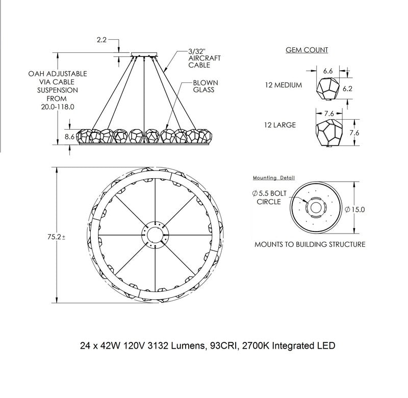 Gem Large Ring Chandelier