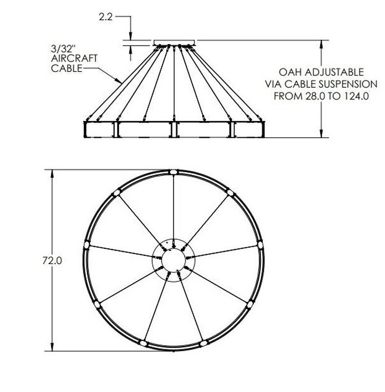 Parallel Large Ring Chandelier