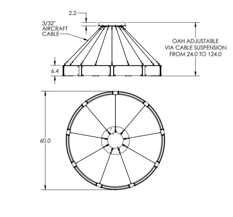 Parallel Large Ring Chandelier