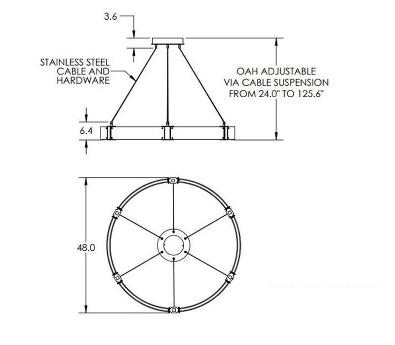 Parallel Large Ring Chandelier