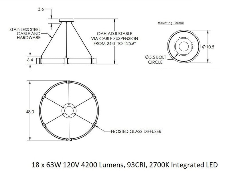 Parallel Large Ring Chandelier