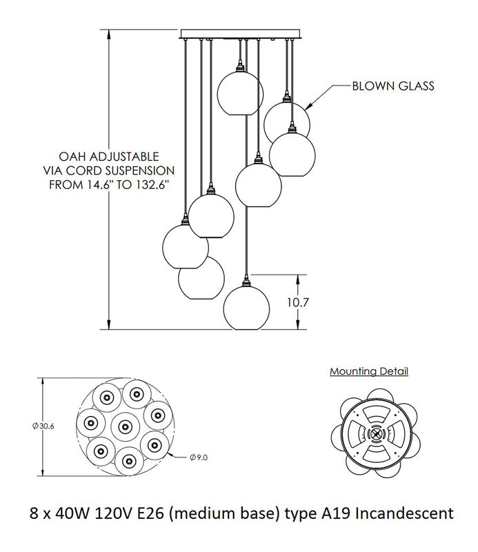 Terra Round Multi-Light Pendant Light