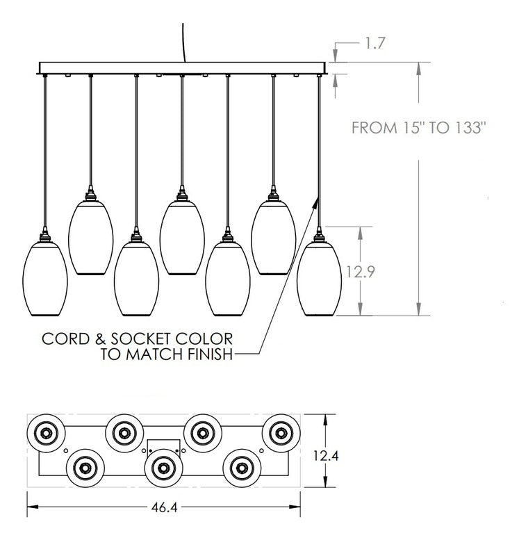 Ellisse Linear Pendant Light
