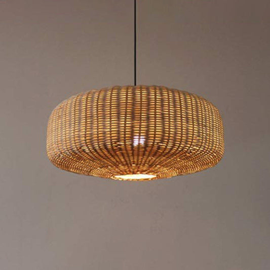 Woven Rattan Hanging Lamp Countryside Style Pendant Lighting