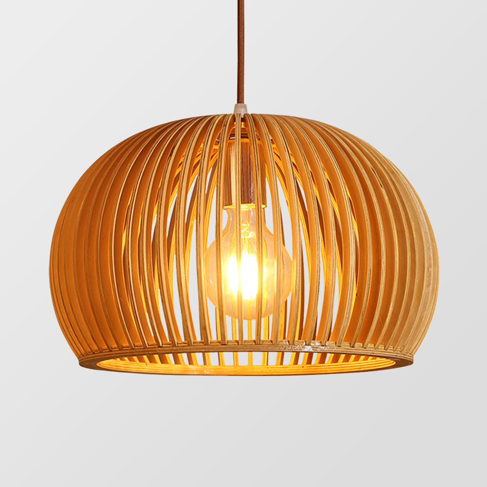 Rattan Pumpinkin Shape Creative Designer Pendant Light