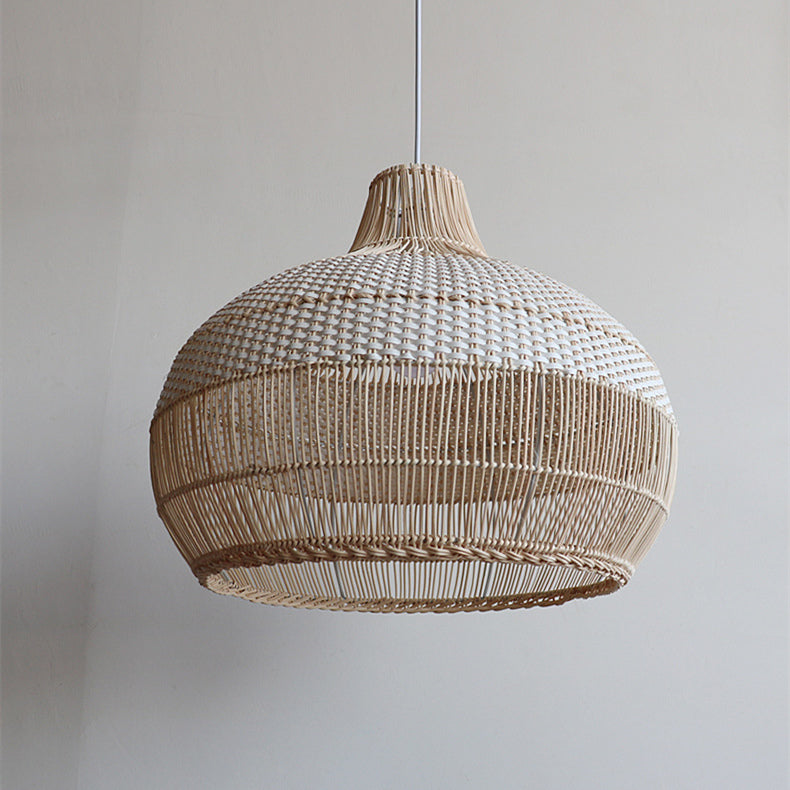 Handwoven Rattan Kitchen Island Pendant Lighting Wicker Lamp Shade