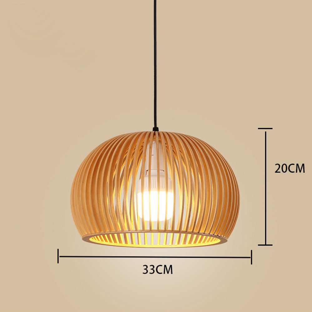 Rattan Pumpinkin Shape Creative Designer Pendant Light