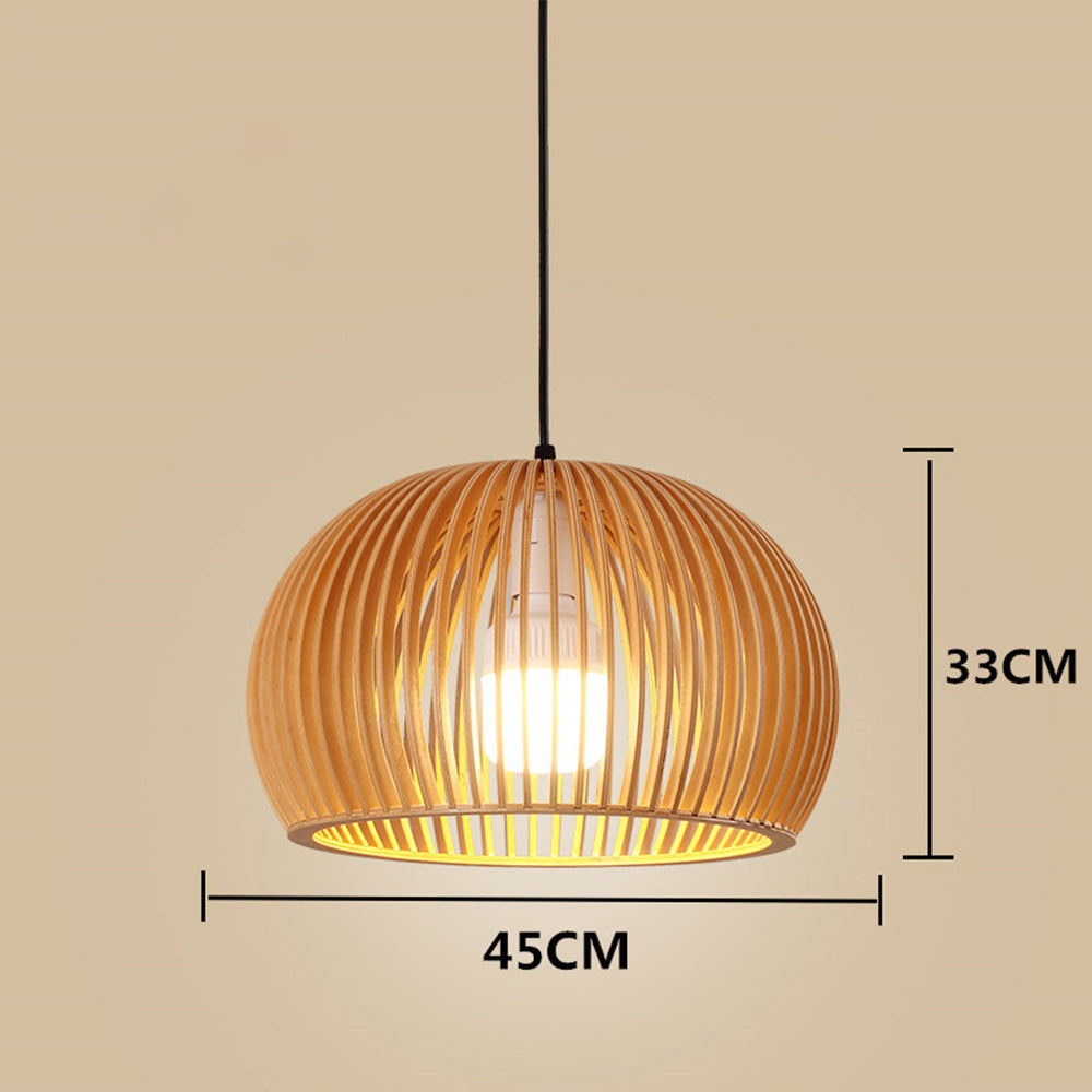 Rattan Pumpinkin Shape Creative Designer Pendant Light