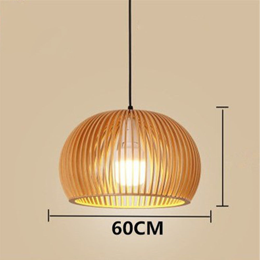 Rattan Pumpinkin Shape Creative Designer Pendant Light