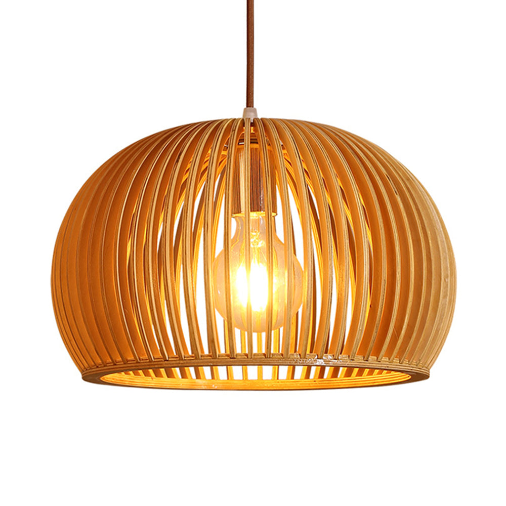 Rattan Pumpinkin Shape Creative Designer Pendant Light