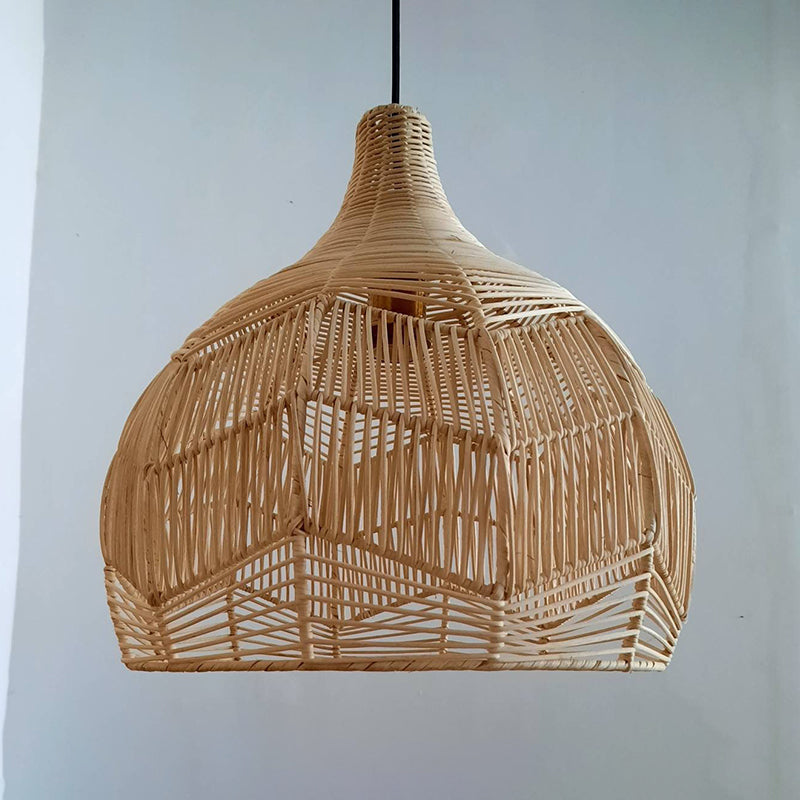 Modern Farmhouse Rattan Pendant Light