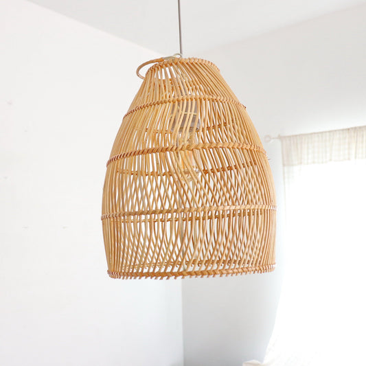 Rustic Woven Pendant Light Farmhouse Rattan Pendant Lamp Shade