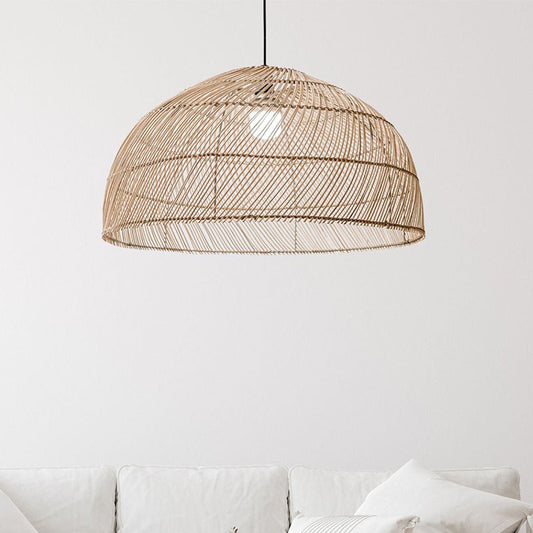 Modern Boho Rattan Pendant Light Weaving Hanging Light Fixture