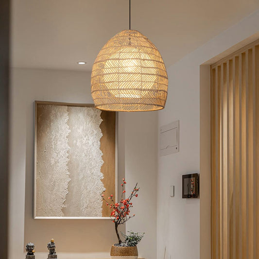 Rattan Basket Pendant Light Wicker Lampshade